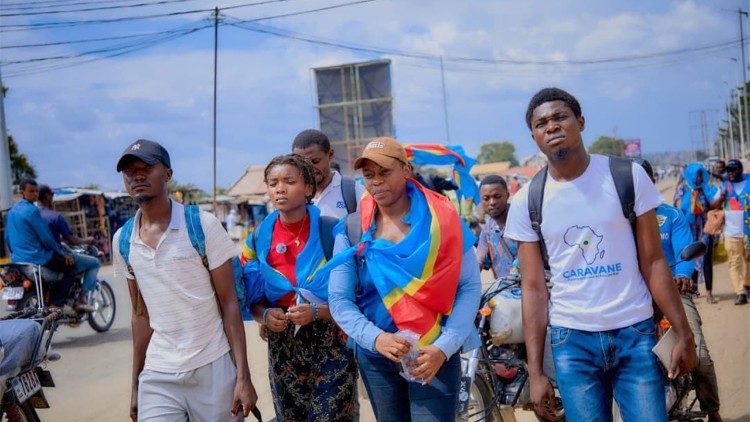 I partecipanti alla Carovana panafricana per la pace e l’unit&agrave; della Repubblica Democratica del Congo  (fonte Facebook)