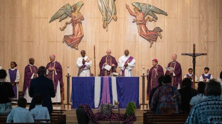 Bishops on the Lenten experience celebrate Mass with Bishop Steven J. Raica of Birmingham, Alabama and pastor of Resurrection Catholic Parish.