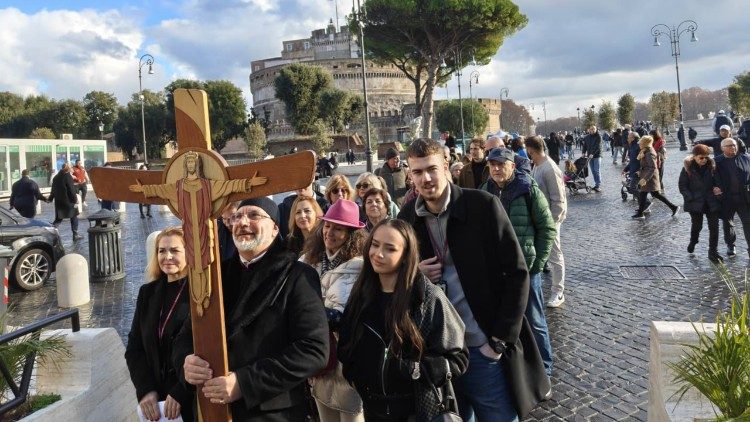 Поклонници от "БПЦО Свети Седмочисленици" в Рим