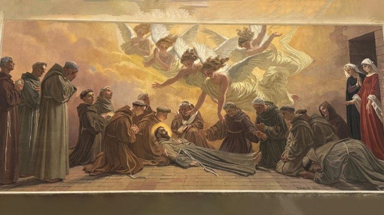 Pintura de Domenico Bruschi, 1886, colocada na parte externa da Capela do Tr&acirc;nsito