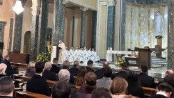 Il cardinale segretario di Stato vaticano, Pietro Parolin, presiede la Messa con l’esposizione delle reliquie di san Pier Giorgio Frassati