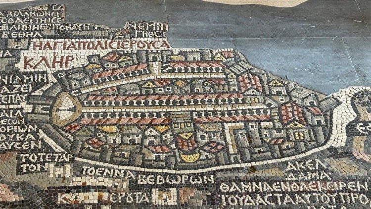 La carte de la Terre Sainte &agrave; Madaba