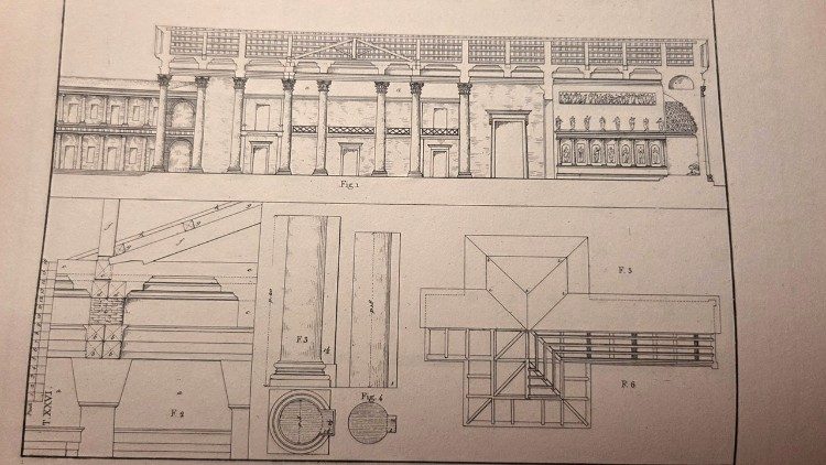 Ipotesi ricostruttiva secondo Carlo Amati (1829-1830)