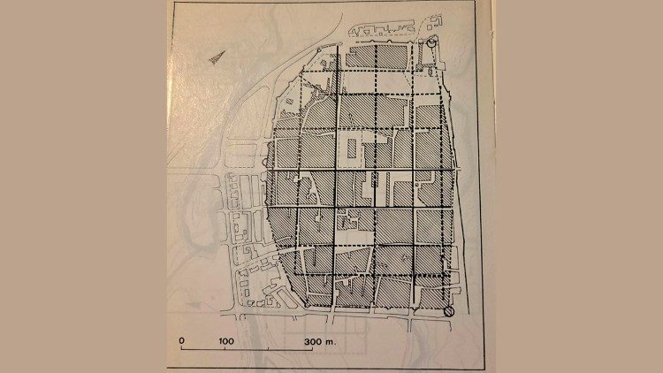 Fanum, schema dell'impianto antico (Alfieri 1976-77)