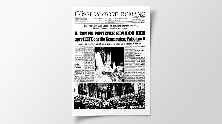  La portada del peri&oacute;dico "L'Osservatore Romano" del 12 de octubre de 1962