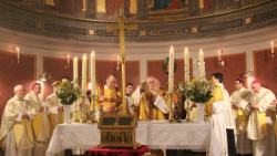 Кардынал П'етра Паралін узначаліў Імшу ў катэдры Капенгагена з нагоды 1200-годдзя пачатку місіі святога Ансгара