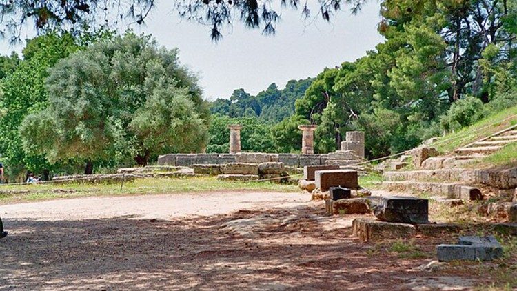 Il sito archeologico di Olimpia.