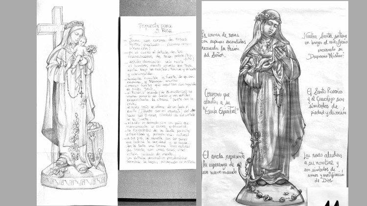 Dise&ntilde;o del proyecto de la estatua de Santa Rosa de Lima