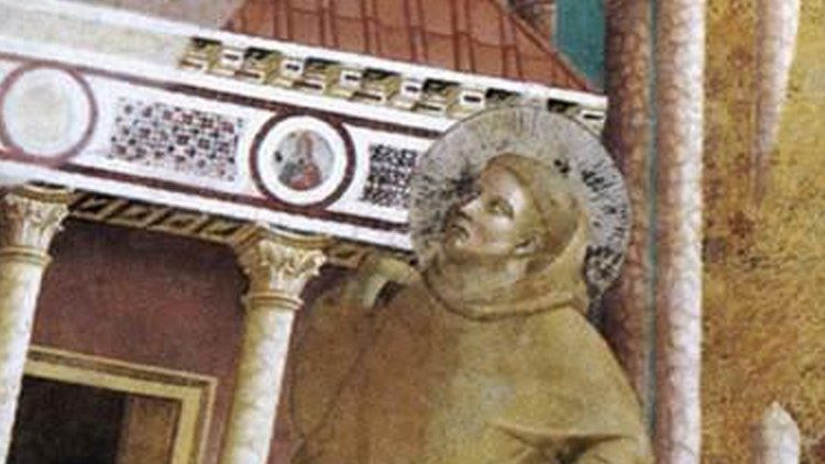 Giotto e bottega, Sogno di Innocenzo III (dettaglio), ciclo delle Storie di san Francesco, Basilica superiore di Assisi, fine XIII secolo.