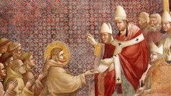 Giotto e bottega, Approvazione della Regola francescana da parte di Innocenzo III (dettaglio), ciclo delle Storie di san Francesco, Basilica superiore di Assisi, fine XIII secolo.