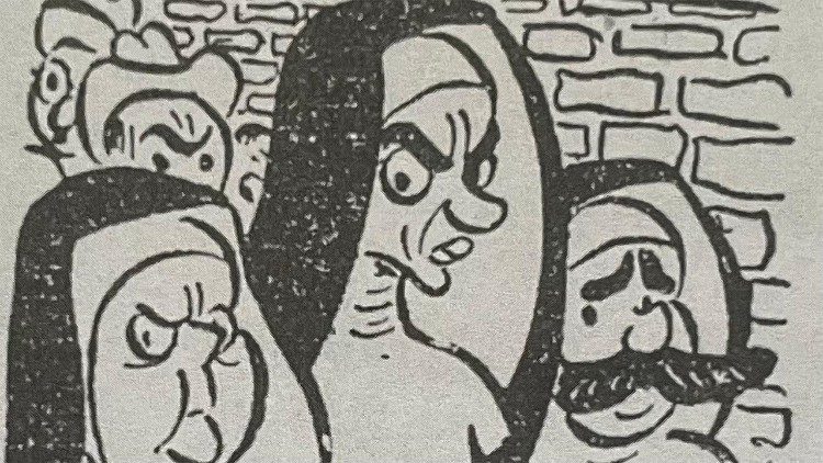 2.	Salah satu Istantanee elektoral (karikatur pemilu) atau sketsa pemilu yang diterbitkan di Majalah Cantachiaro pada 7 Juni 1946