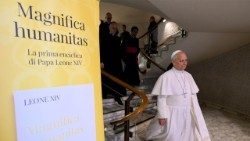 Magnifica Humanitas திருமடல் அறிமுக நிகழ்வின்போது திருத்தந்தை 14ஆம் லியோ அவர்கள்.