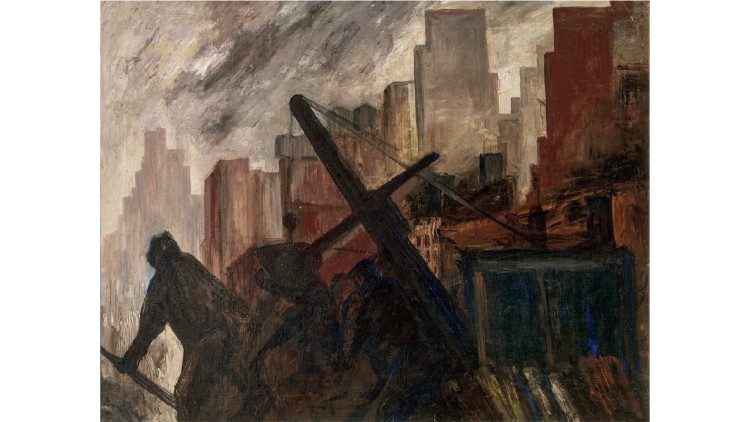 Jos&eacute; Clemente Orozco,  Eighth Avenue, 1928, olio su tela, 51.2 x 66.3 cm, Citt&agrave; del Messico, Colecci&oacute;n P&eacute;rez Sim&oacute;n.