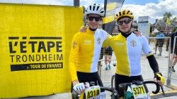 Прадстаўнікі каманды "Athletica Vaticana" на велагонцы "L’Étape Trondheim by Tour de France"