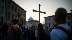 Un momento delle precedenti edizioni del pellegrinaggio Macerata-Loreto