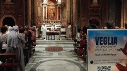 La veglia di preghiera per la pace a Roma nella chiesa di San Giuseppe dei Falegnami