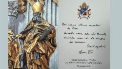 Popiežiaus vizitui Pavijoje skirtas atvirukas