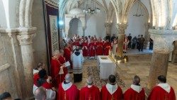 Ingresso solenne del Custode di Terra Santa Francesco Ielpo al Cenacolo (foto: Custodia di Terra Santa)