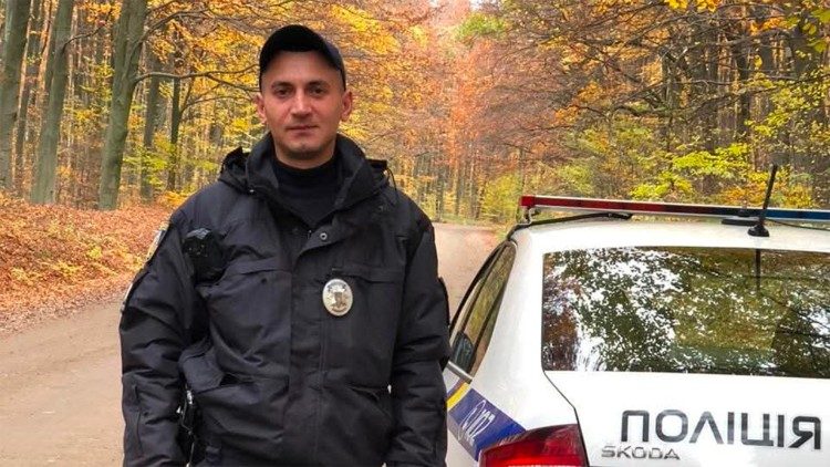 Тарас Коврик під час служби в поліції