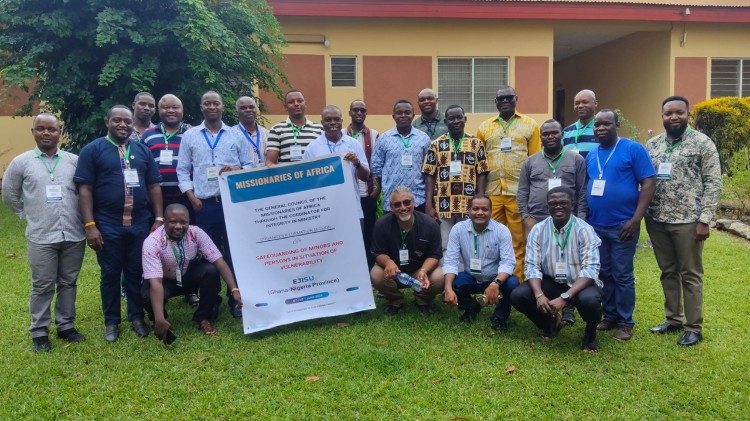 Missionaries of Africa serving in Ghana and Nigeria after completing a workshop on Safeguarding in Ejisu, Ghana