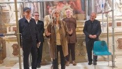 Patti Smith address the public during the inauguation of the Holy See's Pavilion at the Venice Biennale 2026