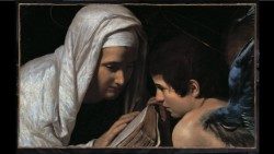 Giovanni Antonio Galli detto lo Spadarino, Santa Francesca Romana e l’angelo (1630 ca.), olio su tela, 60x87 cm, Roma, BNL Gruppo BNP Paribas.