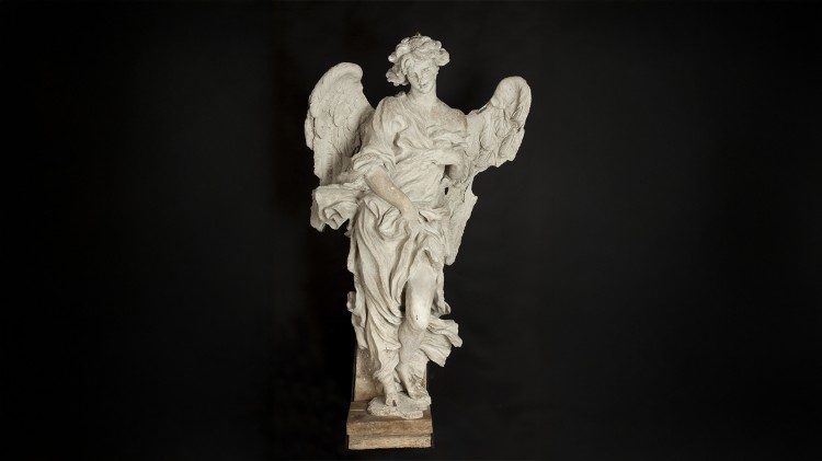 Giovan Lorenzo Bernini, Angelo, 1665, modello in terra cruda per la Cattedra di San Pietro, Musei Vaticani, Pinacoteca