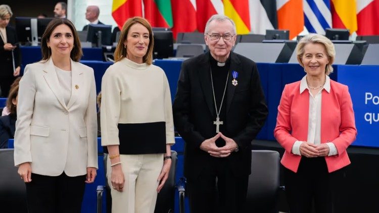 Cardinal Parolin receives the European Order of Merit