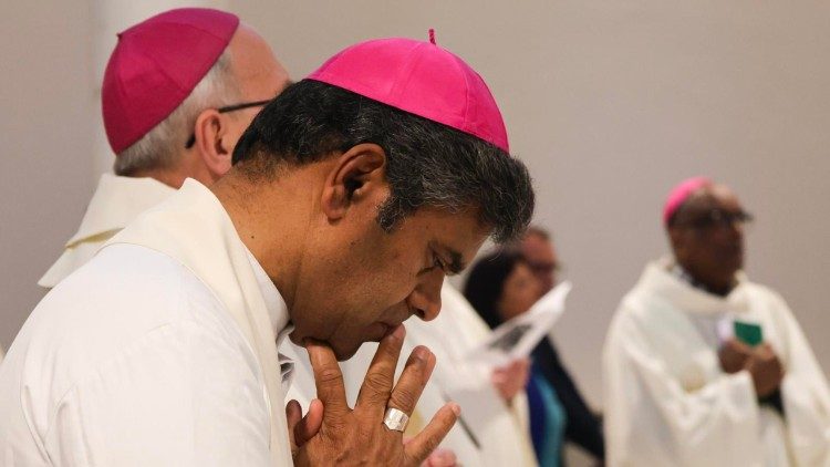 Twenty Oblate Bishops pray together at the OMI General House in Rome