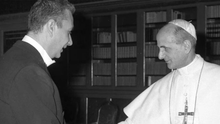 Le Pape Paul VI et l'honorable Aldo Moro