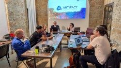 Un momento del lancio del progetto ARTIFACT a Roma