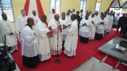 Burial rites led SECAM President, Cardinal Fridolin Ambongo Besungu.