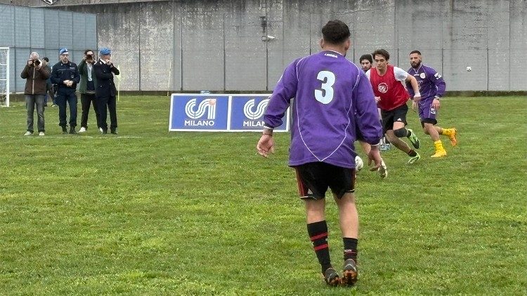 Un momento di una partita di calcio