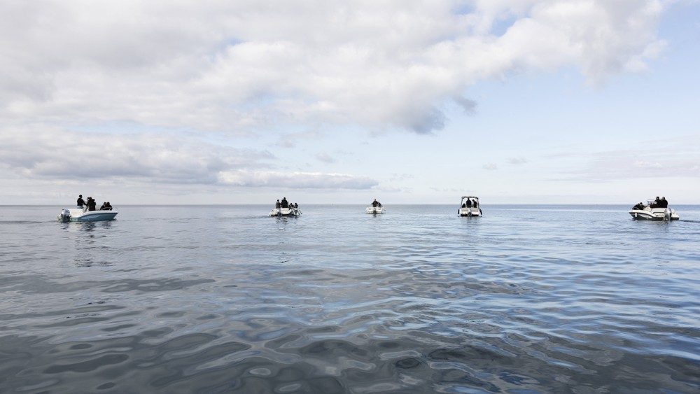 Le imbarcazioni dell'installazione "Rotta". 