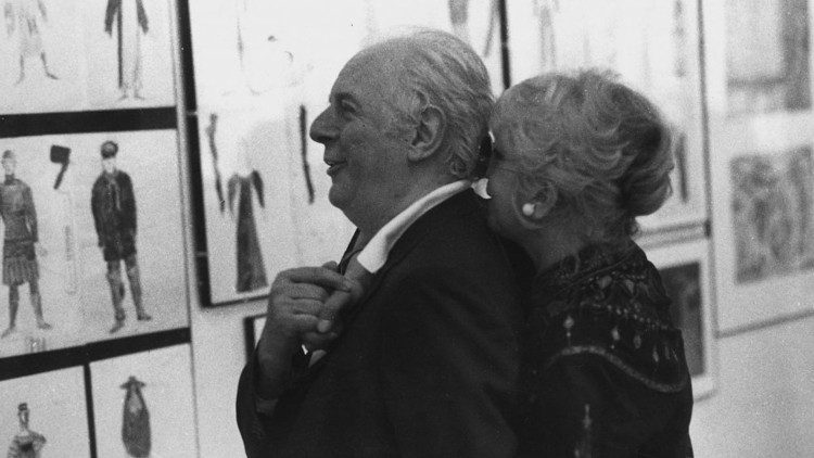 Dario Fo con la moglie Franca Rame, attrice e coautrice della sua opera teatrale