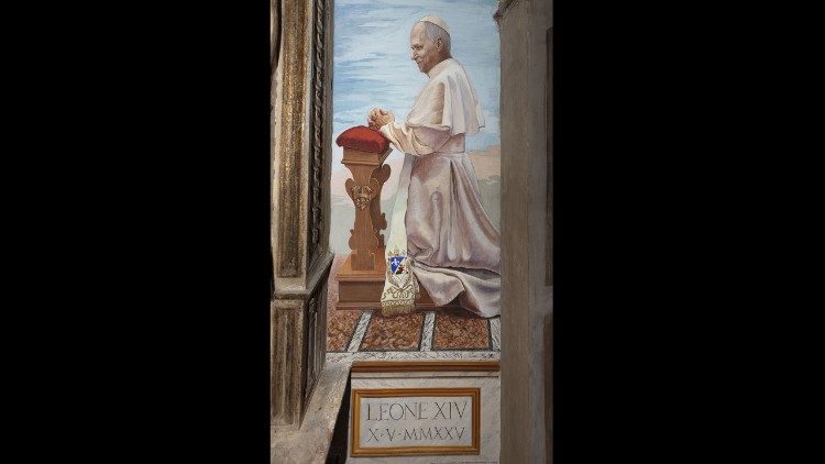 L’affresco di Leone XIV nel Santuario della Madre del Buon Consiglio a Genazzano © foto di Marco Bracchetti