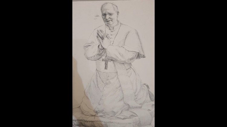 Uno dei bozzetti a matita realizzati da Marco Innocenzi – foto di P. Ondarza ©Vatican News