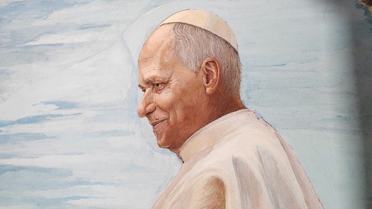  Il ritratto ad affresco di Leone XIV realizzato da Marco Innocenzi a Genazzano - foto P. Ondarza &copy;Vatican News